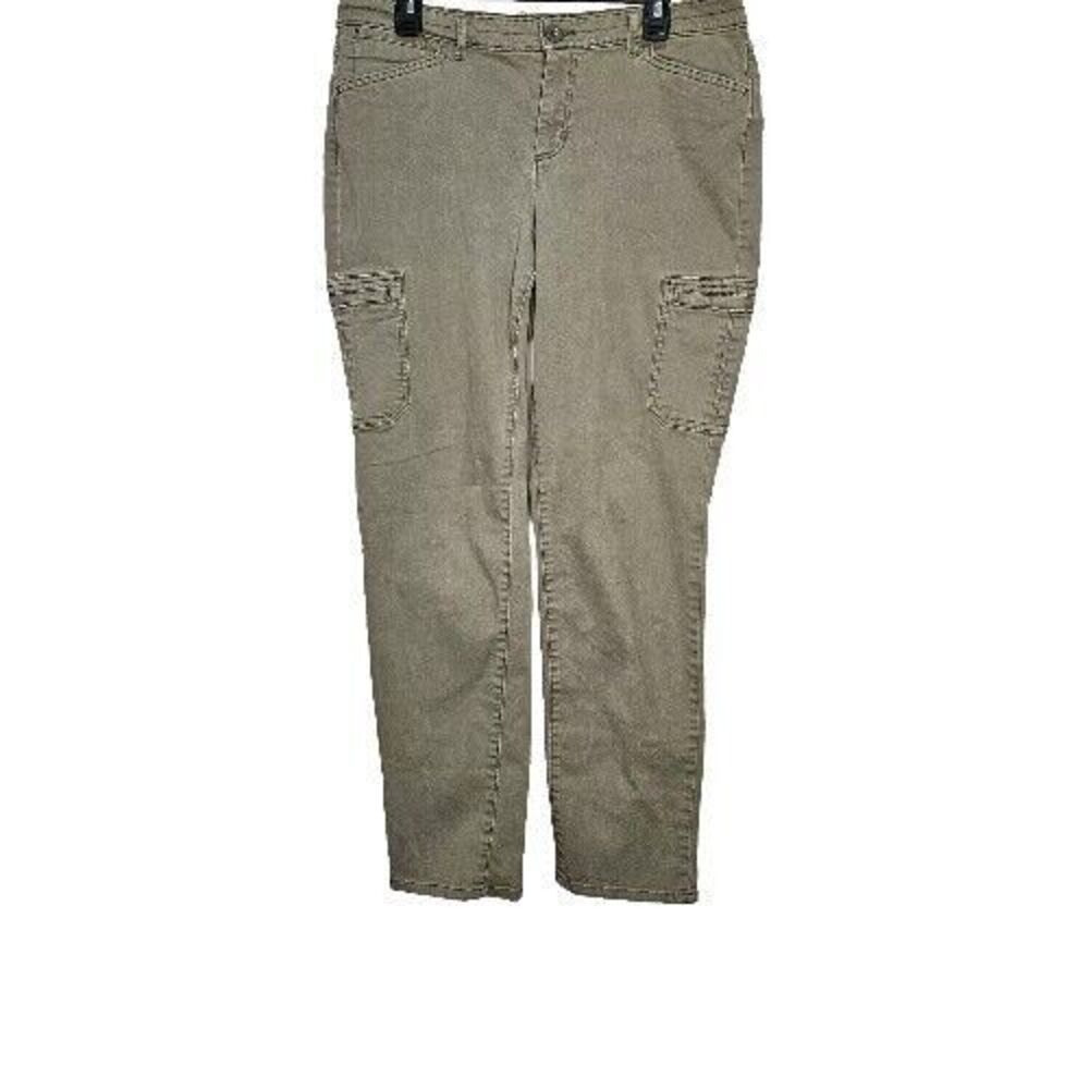 Eddie Bauer Cargo Pants Olive Green Slim Straight Sz 12 Gorpcore Hiking Outdoors